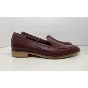 Everlane The Modern Loafer Women's Size 6 Leather Slip On Pointed Burgundy Red